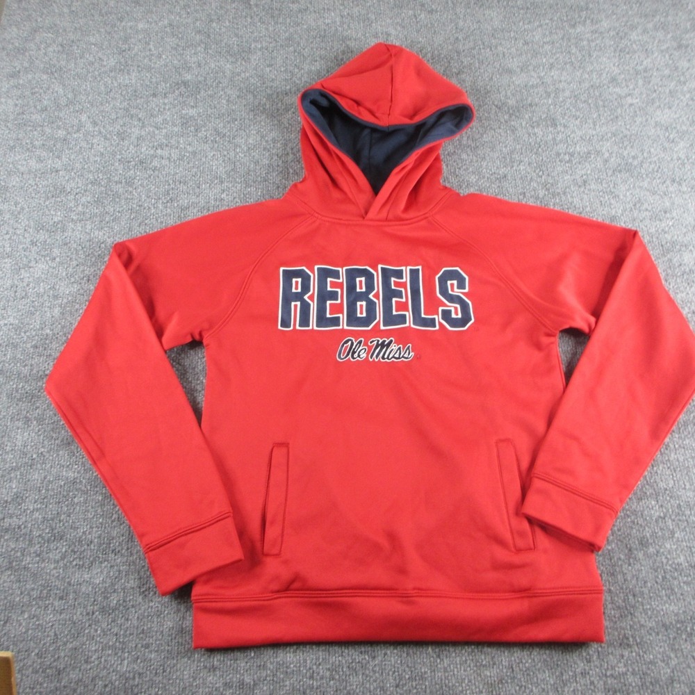 Ole Miss Rebels Hoodie Youth S Red Sweatshirt Pullover Logo College‎ NCAA Boys